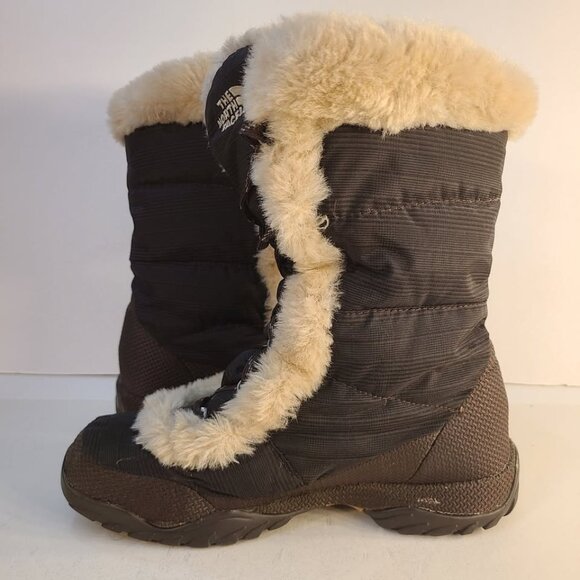 Womens North Face NUPTSE Goose Down Winter Boots Dark Brown US 7 - Picture 6 of 8